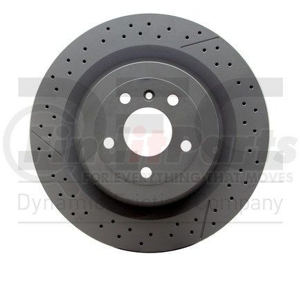634-63141 by DYNAMIC FRICTION COMPANY - GEOSPEC Coated Rotor - Drilled and Slotted