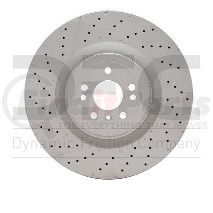 634-63142 by DYNAMIC FRICTION COMPANY - GEOSPEC Coated Rotor - Drilled and Slotted