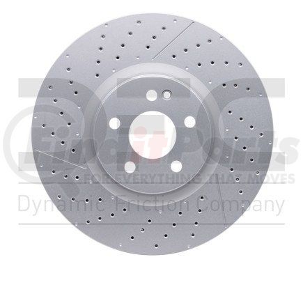 634-63151 by DYNAMIC FRICTION COMPANY - GEOSPEC Coated Rotor - Drilled and Slotted