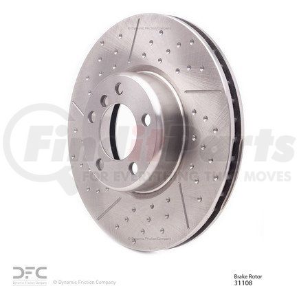 640-31108 by DYNAMIC FRICTION COMPANY - Disc Brake Rotor - Dimpled and Slotted