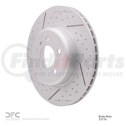 640-31114 by DYNAMIC FRICTION COMPANY - Disc Brake Rotor - Dimpled and Slotted
