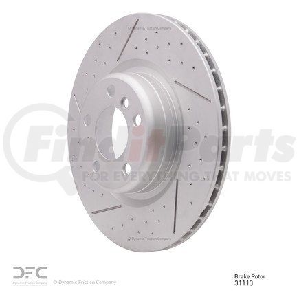 640-31113 by DYNAMIC FRICTION COMPANY - Disc Brake Rotor - Dimpled and Slotted