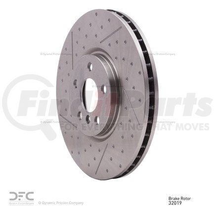 640-32019 by DYNAMIC FRICTION COMPANY - Disc Brake Rotor - Dimpled and Slotted