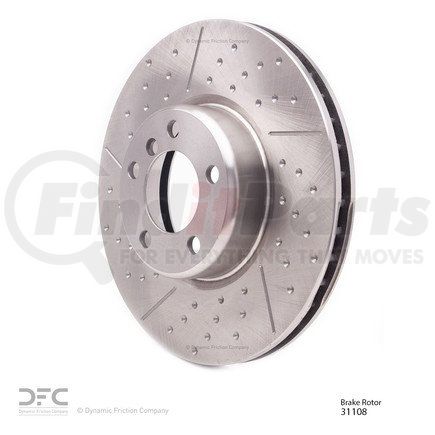 644-31108 by DYNAMIC FRICTION COMPANY - GEOSPEC Coated Rotor - Dimpled and Slotted
