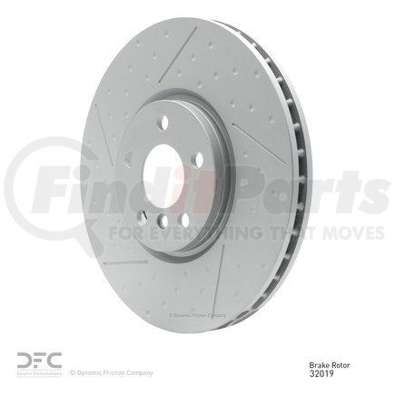 644-32019 by DYNAMIC FRICTION COMPANY - GEOSPEC Coated Rotor - Dimpled and Slotted