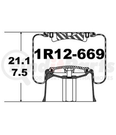 1R12-669 by CONTINENTAL AG - [FORMERLY GOODYEAR] Air Spring Rolling Lobe