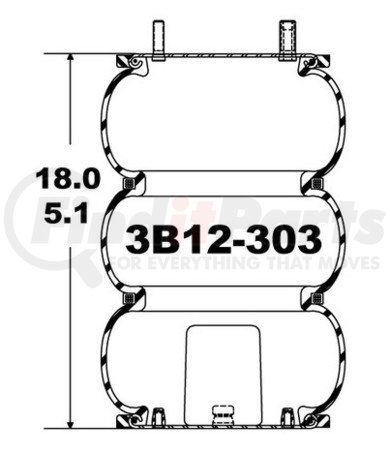 3B12-303 by CONTINENTAL AG - [FORMERLY GOODYEAR] Air Spring Bellows