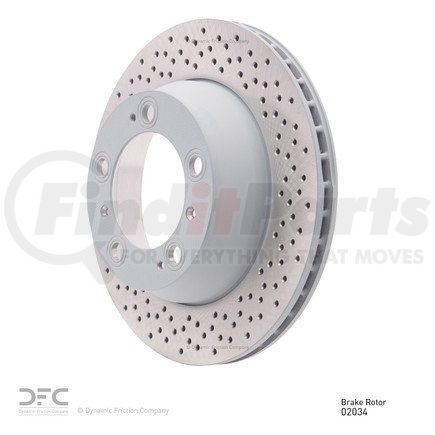 920-02034 by DYNAMIC FRICTION COMPANY - Hi-Carbon Alloy Rotor - Drilled