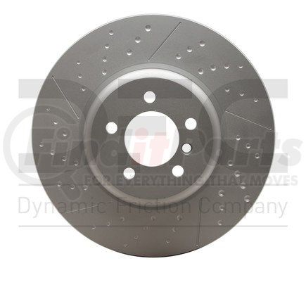 940-31112A by DYNAMIC FRICTION COMPANY - Hi-Carbon Alloy Rotor - Dimpled and Slotted - Aluminum Hat