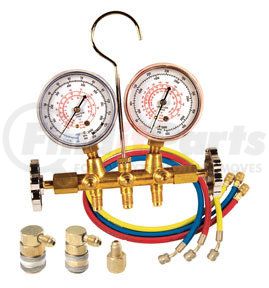 6692 by FJC, INC. - Brass Dual Manifold Gauge Set