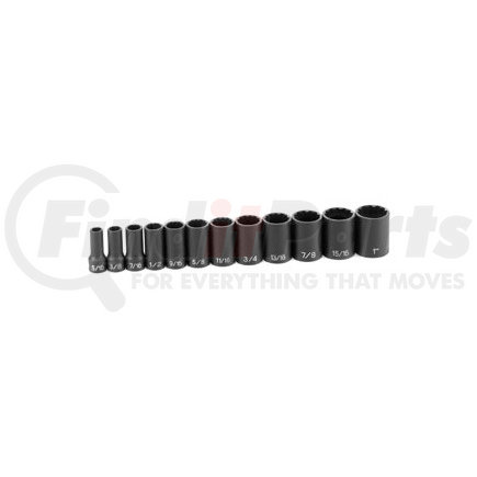 1202SD by GREY PNEUMATIC - 12 Pc. 3/8" Drive 12 Point Semi-Deep Length Impact Set