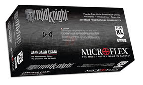 MK296XXL by MICROFLEX - MidKnight® Powder-Free Nitrile Examination Gloves, Black, XXL