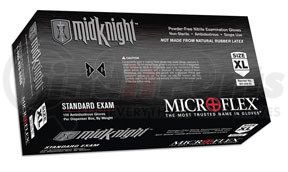 MK296S by MICROFLEX - MidKnight Powder-Free Nitrile Examination Gloves, Black, Small