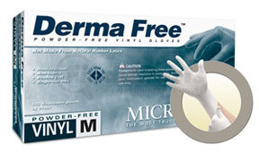 DF850L by MICROFLEX - Derma Free® Powder-Free Vinyl Examination Gloves, Clear, Large