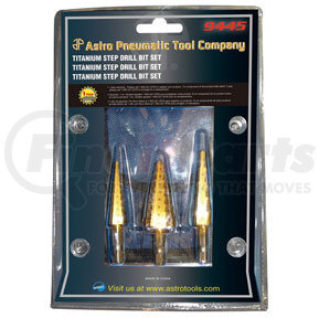 9445 by ASTRO PNEUMATIC - Titanium Step Drill Bit Set