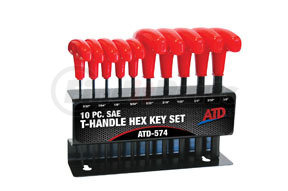 574 by ATD TOOLS - 10 Pc. SAE T-Handle Hex Key Set