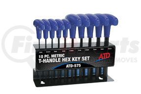 575 by ATD TOOLS - 10 Pc. Metric T-Handle Hex Key Set