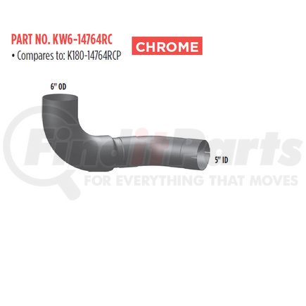 KW6-14764RC by GRAND ROCK - SPX 6" K/W EXHAUST PART CHROME
