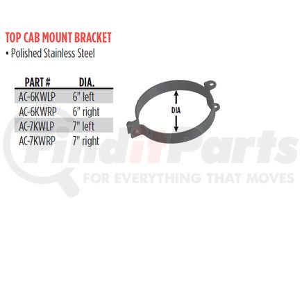 AC-6KWLP by GRAND ROCK - 6"LEFT KW AEROCAB TOP BRCKT