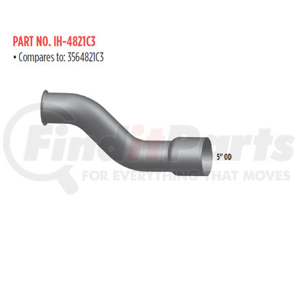 IH-4821C3 by GRAND ROCK - 4" 2 BEND TURBO PIPE ALZ