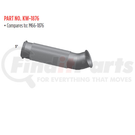 KW-1876 by GRAND ROCK - 5" KW EMISSION PIPE STANILESS STEEL