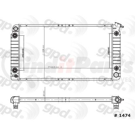 1474C by GLOBAL PARTS DISTRIBUTORS - gpd Radiator 1474C