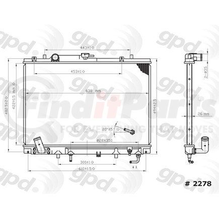 2278C by GLOBAL PARTS DISTRIBUTORS - gpd Radiator 2278C