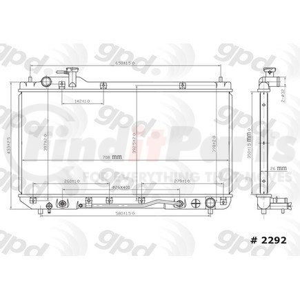 2292C by GLOBAL PARTS DISTRIBUTORS - gpd Radiator 2292C