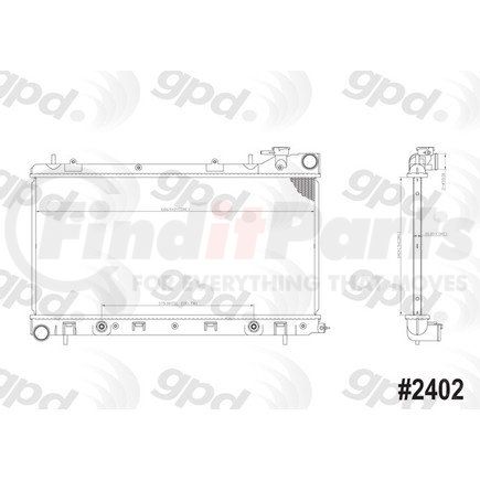 2402C by GLOBAL PARTS DISTRIBUTORS - gpd Radiator 2402C