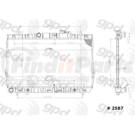 2587 by GLOBAL PARTS DISTRIBUTORS - Radiator