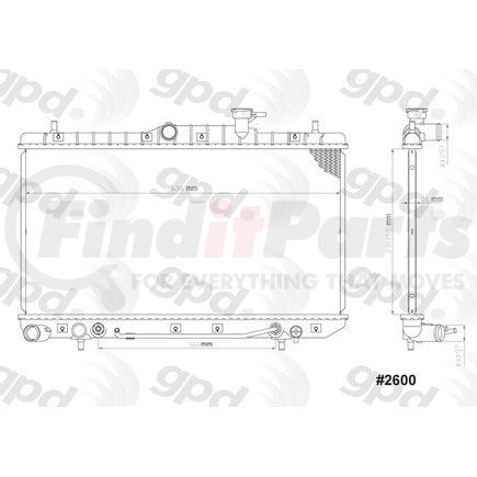 Global Parts Distributors 2600C Radiator gpd Radiator 2600C