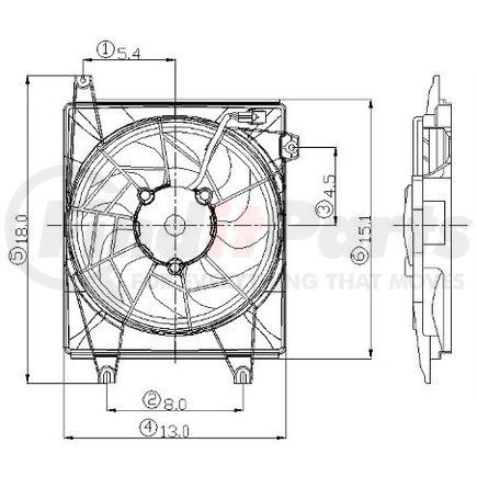 2811386 by GLOBAL PARTS DISTRIBUTORS - Engine Cooling Fan Assembly