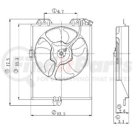 2811390 by GLOBAL PARTS DISTRIBUTORS - gpd Electric Cooling Fan 2811390