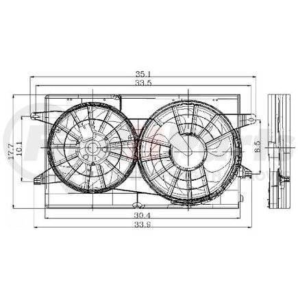 Global Parts Distributors 2811485 Engine Cooling Fan Assembly gpd Electric Cooling Fan 2811485