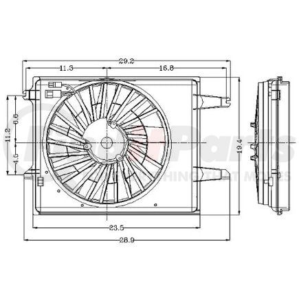 Global Parts Distributors 2811492 Engine Cooling Fan Assembly gpd Electric Cooling Fan 2811492