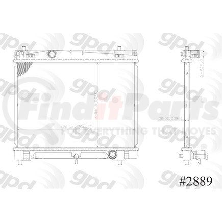 2889 by GLOBAL PARTS DISTRIBUTORS - Radiator