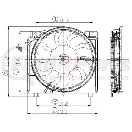Global Parts Distributors 2811512 Engine Cooling Fan Assembly gpd Electric Cooling Fan 2811512