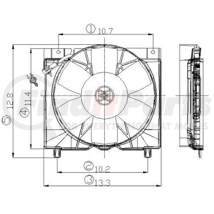 Global Parts Distributors 2811511 Engine Cooling Fan Assembly gpd Electric Cooling Fan 2811511
