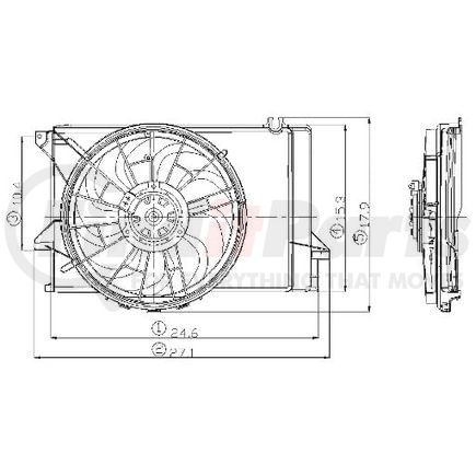 Global Parts Distributors 2811518 Engine Cooling Fan Assembly gpd Electric Cooling Fan 2811518