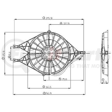 2811547 by GLOBAL PARTS DISTRIBUTORS - gpd Electric Cooling Fan 2811547