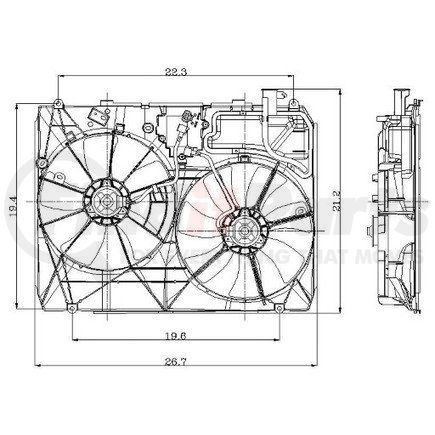 2811555 by GLOBAL PARTS DISTRIBUTORS - gpd Electric Cooling Fan 2811555