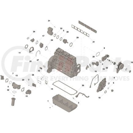 3801469 by CUMMINS - Lower Engine Gasket Kit