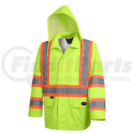 V1081360U-L by PIONEER SAFETY - 5628U HI-VIS Safety Rainwear Jacket, Yellow - Size Large