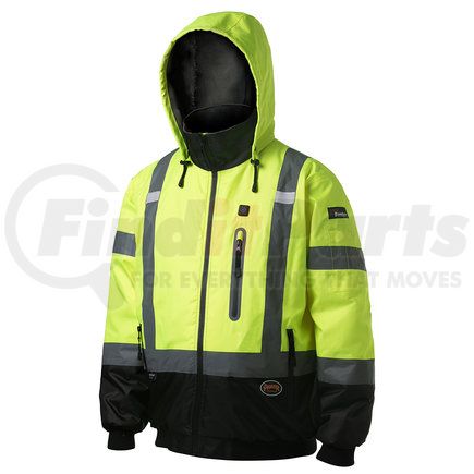 V1210160U-2XL by PIONEER SAFETY - Hi-Vis Heated Bomber Jacket - Yellow, 2XL