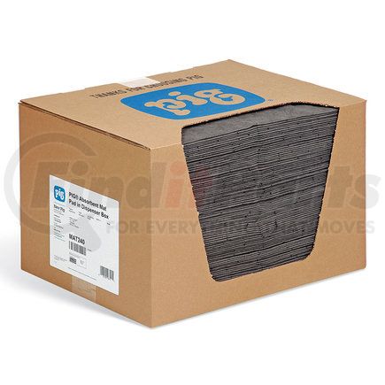 MAT240 by NEW PIG CORPORATION - Absorbent Mat Pad in Dispenser Box - Heavyweight, Gray, Up to 22 gal. per box