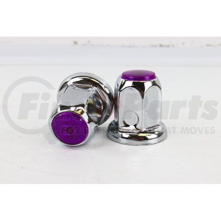 CN33FPU-10 by POWER PRODUCTS - Lug Nut Cover - Stainless Steel 10-Pack 33 mm w/ Flange - Purple Reflector