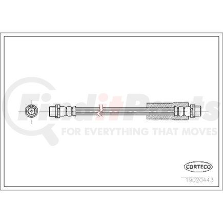 19020443 by CORTECO - Brake Hydraulic Hose for VOLKSWAGEN WATER