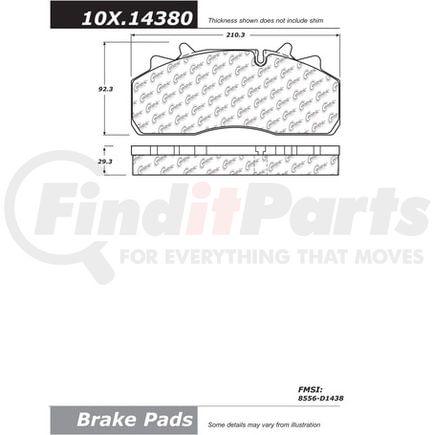 106.1438 by CENTRIC - Heavy Duty 23K Air Disc Brake Pad
