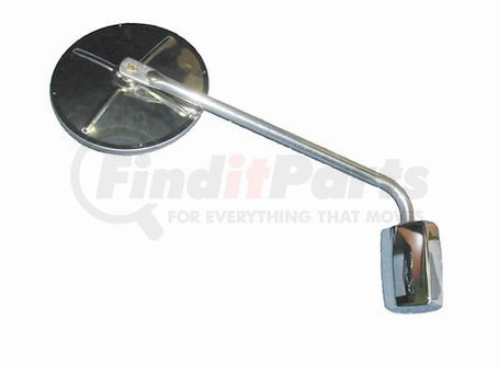 69171 by CHAM-CAL - Open Road Heavy Duty Hood Mounted Assembly with 8.5" convex, Fixed Straight Arm only, Stainless Steel