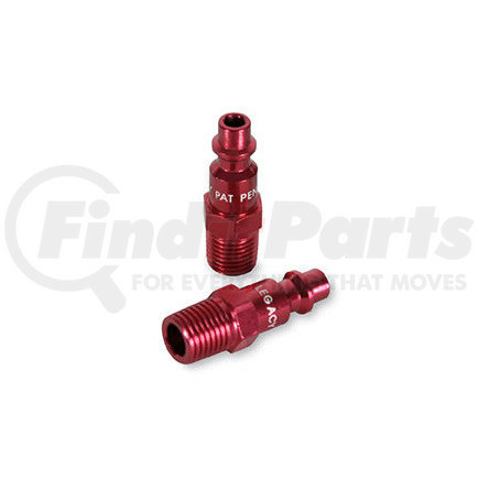 A73440D-2PK by LEGACY MFG. CO. - ColorConnex Type D, 1/4" Body Plug, Red anodized, 1/4" Male NPT, 2Pk